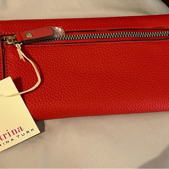 Trina Turk Red Leather Wallet 4”x7.5”NWT - Picture 5 of 5